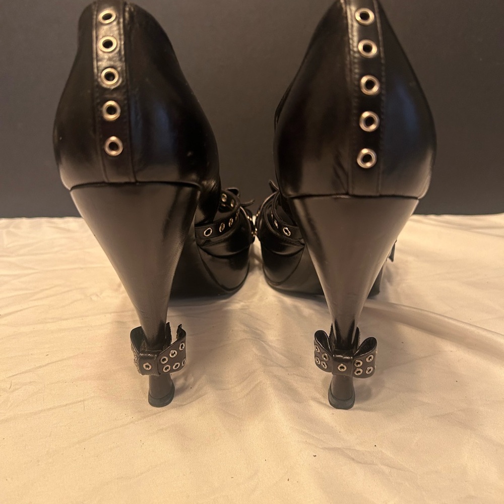 Dior Women's Black Studded Bow Heels - Picture 3 of 4